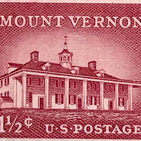 10 Mount Vernon Stamps George Washington Home Vintage Postage for Mailing