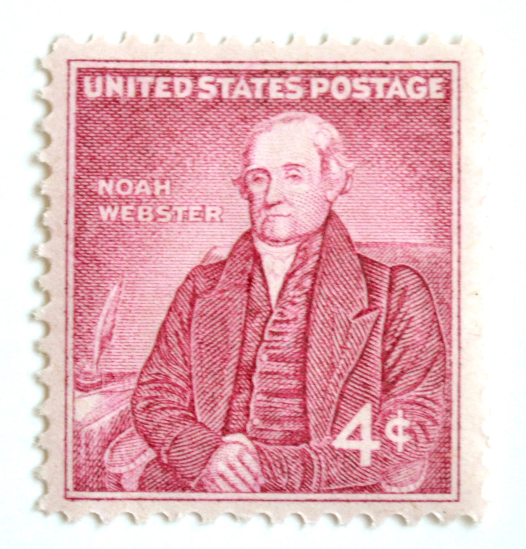 10 Vintage Pink Stamps Unused Noah Webster Blush Postage for Mailing