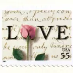 10 Pink Rose Love Letter Postage Stamps Unused Vintage Postage for Mailing