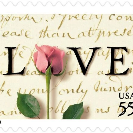 10 Pink Rose Love Letter Postage Stamps Unused Vintage Postage for Mailing