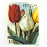 10 Tulip Stamps Unused Flower Postage Stamps for Mailing