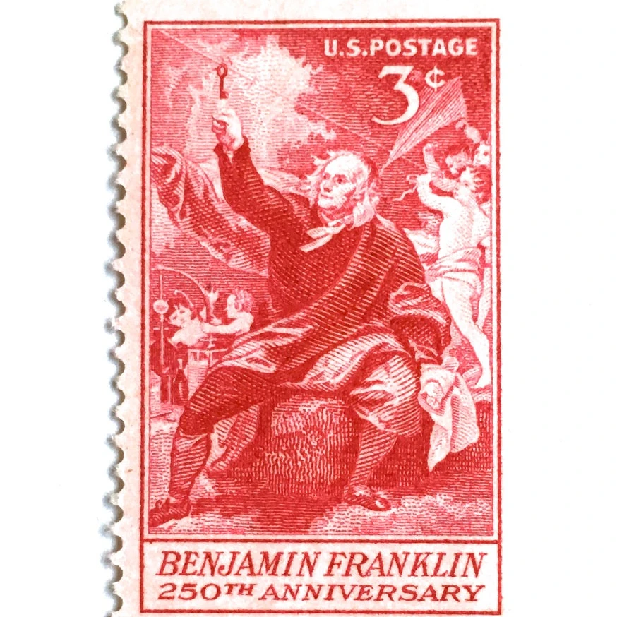 product_image_1775748326 10 Benjamin Franklin Vintage Red Postage Stamps for Mailing