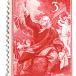 10 Benjamin Franklin Vintage Red Postage Stamps for Mailing