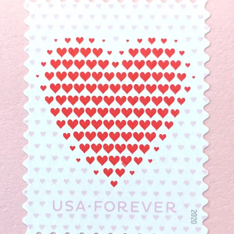 10 Heart Forever Stamps Unused Love Stamps For Mailing Wedding Invitations and Cards
