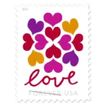 10 Heart Forever Stamps Unused Love Stamps For Mailing Wedding Invitations and Cards