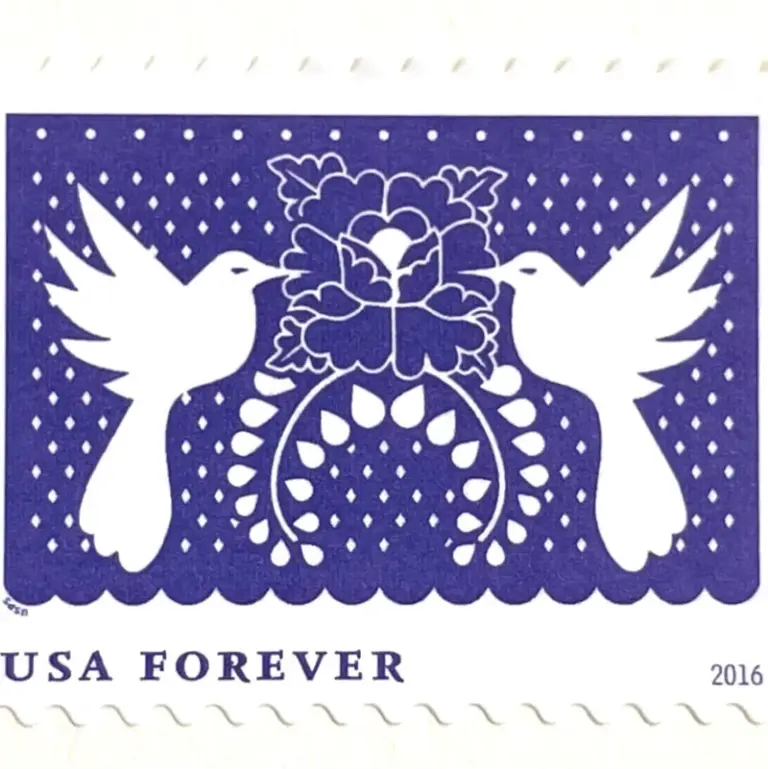 10 Purple Forever Stamps Unused White Dove Love Birds Postage for Mailing
