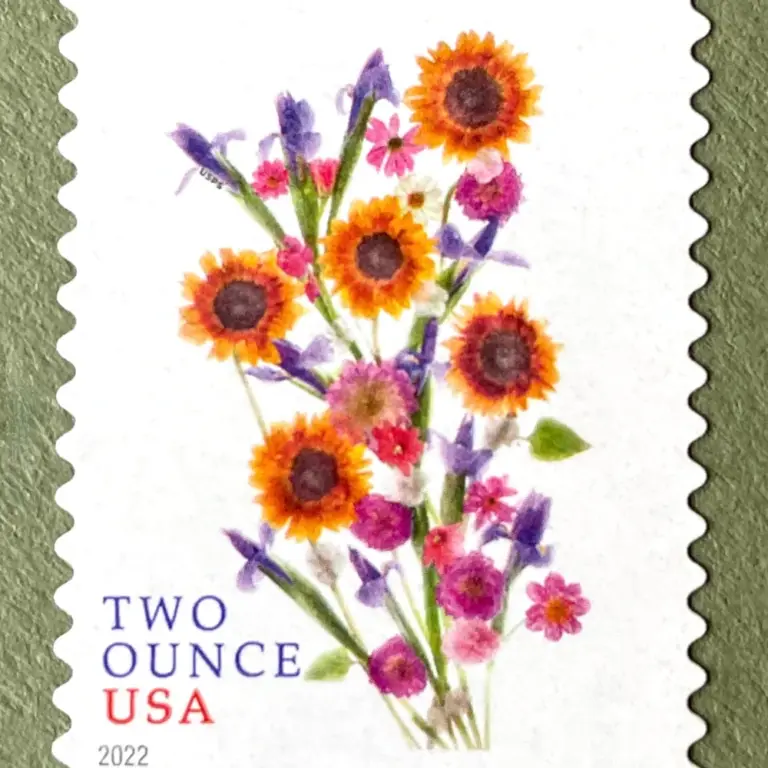 10 Wedding Flowers Forever Two Ounce $ 1.07 Postage Stamps Unused For Mailing Invitations