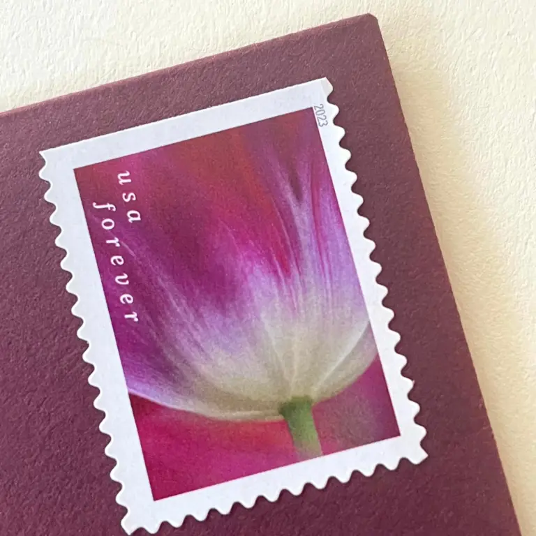 10 Tulip Forever Stamps Unused Magenta Flower Postage Stamps For Mailing
