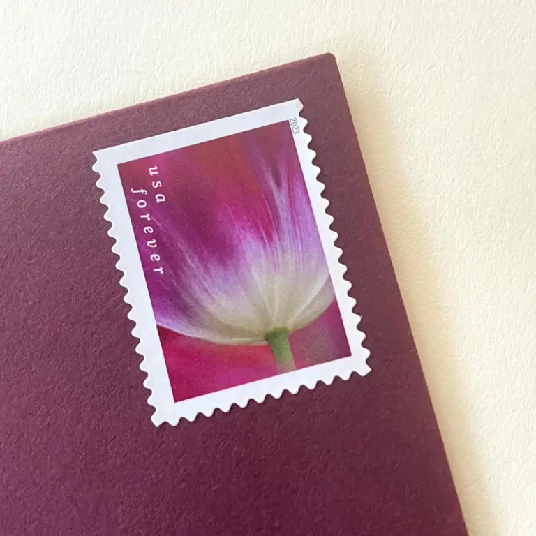 10 Tulip Forever Stamps Unused Magenta Flower Postage Stamps For Mailing