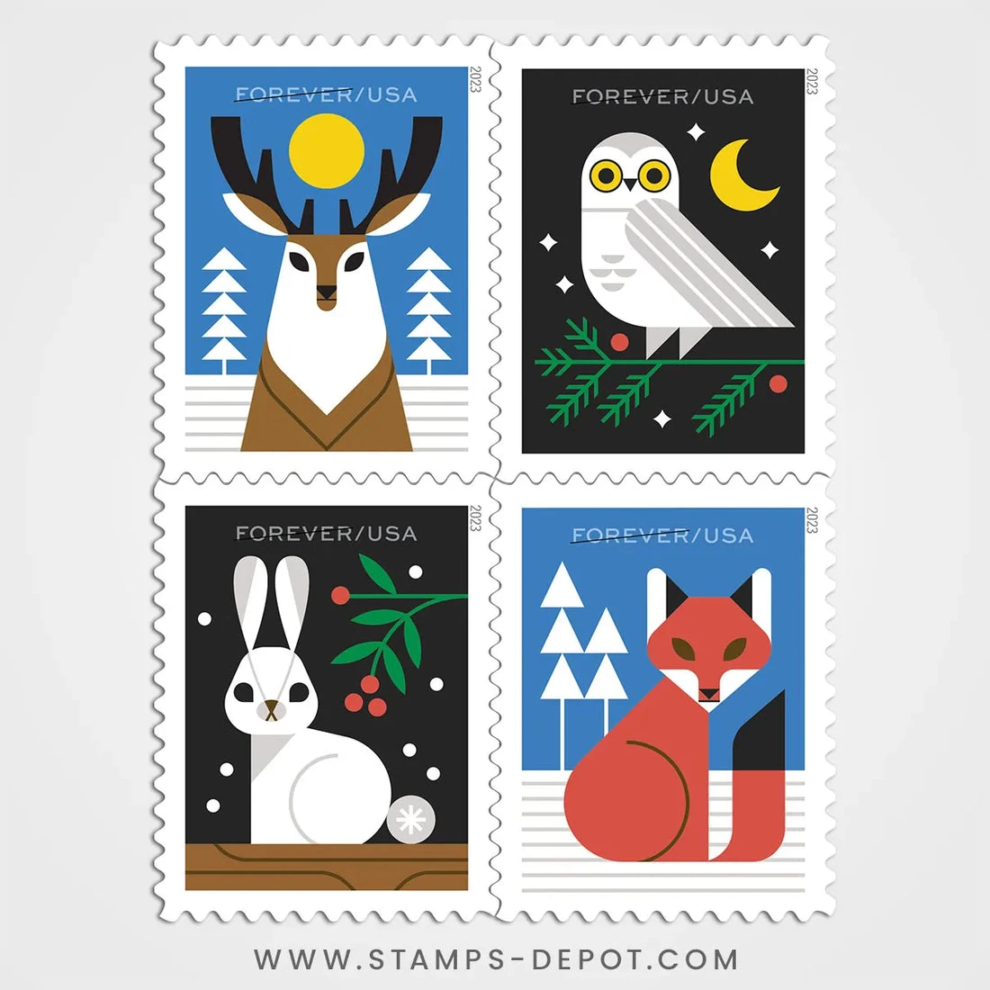 product_image_1775754542 Winter Woodland Animals Stamps