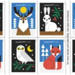 Winter Woodland Animals Stamps