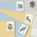 Otters in Snow Stamps