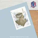 Otters in Snow Stamps