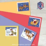 Santa and Sleigh Stamps
