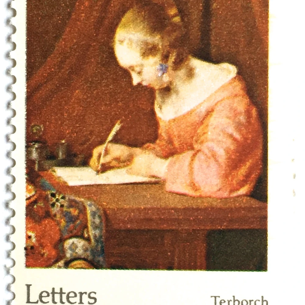 Proper technique for moistening vintage love stamps with sponge