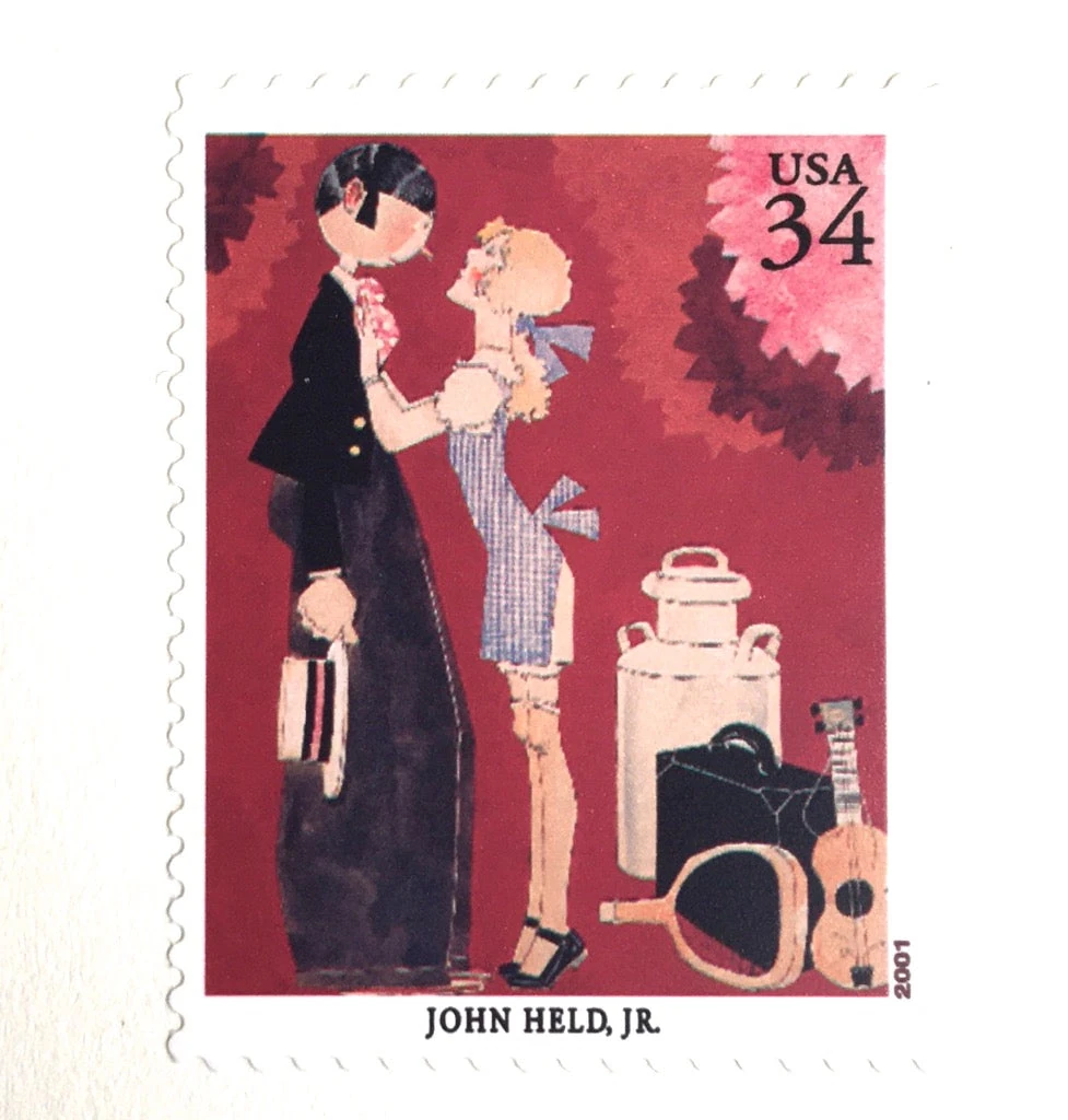 vintage love stamps with John Held flapper illustrations